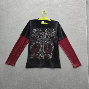 MMA Elite Men Shirt M Black Y2K Grunge Snakes Stars Tee Print